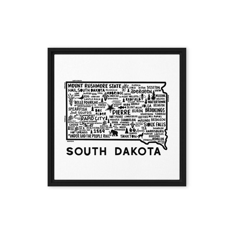 South Dakota Framed Canvas Print