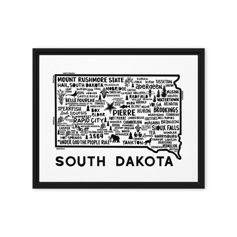 South Dakota Framed Canvas Print