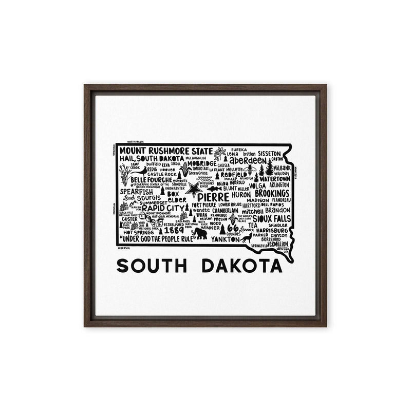 South Dakota Framed Canvas Print