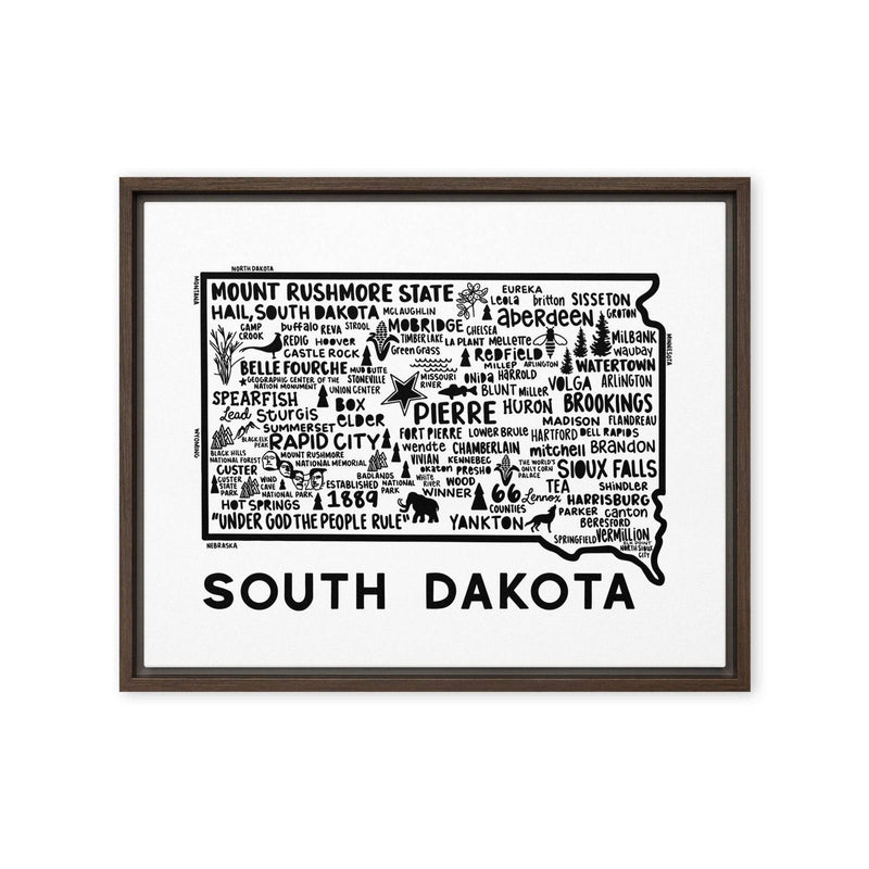 South Dakota Framed Canvas Print