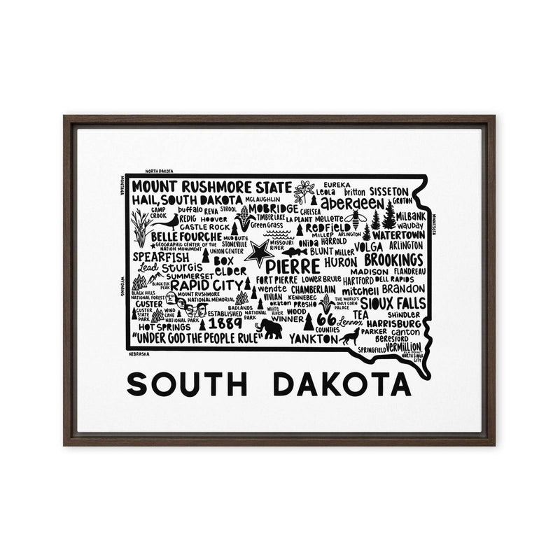 South Dakota Framed Canvas Print