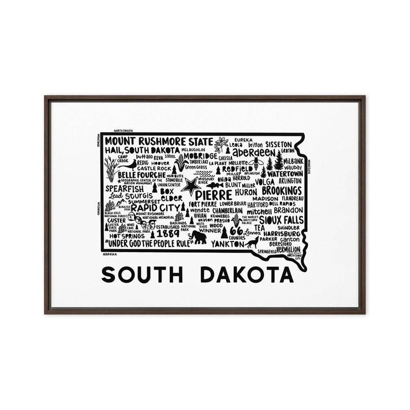 South Dakota Framed Canvas Print