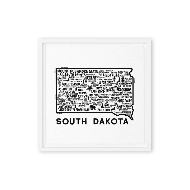 South Dakota Framed Canvas Print