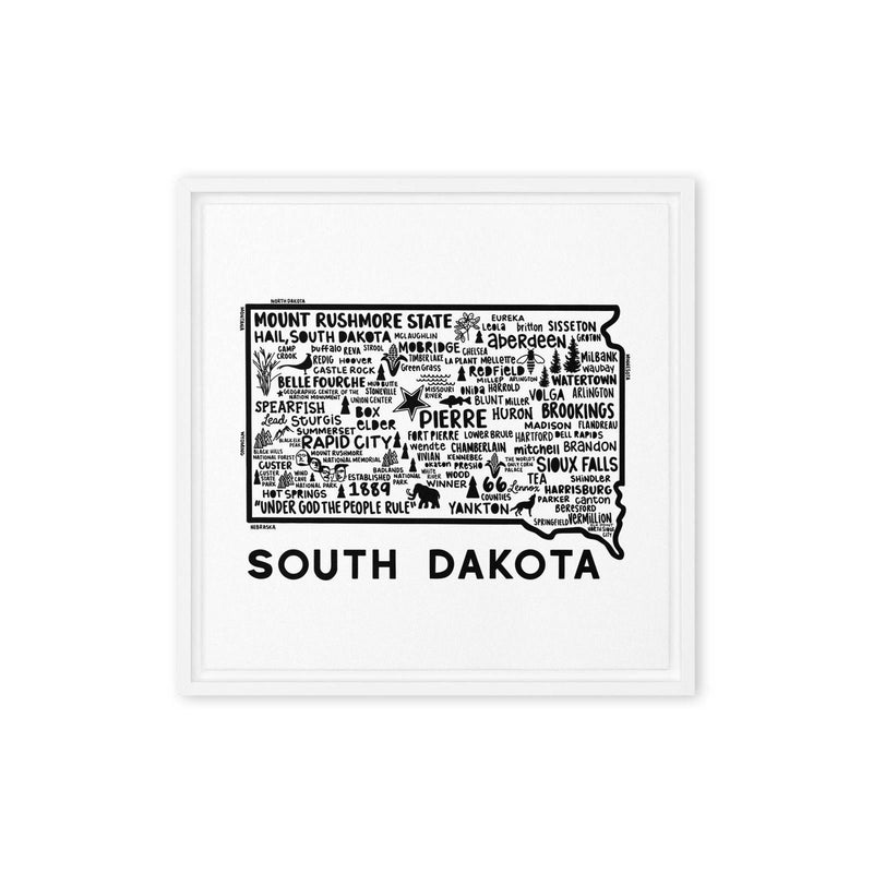 South Dakota Framed Canvas Print