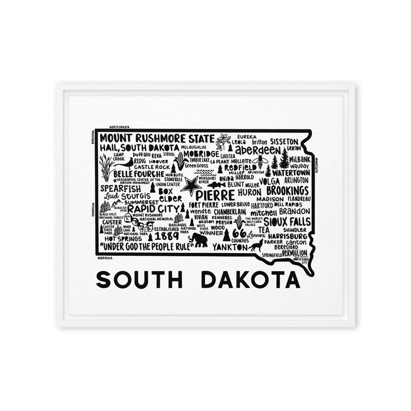 South Dakota Framed Canvas Print