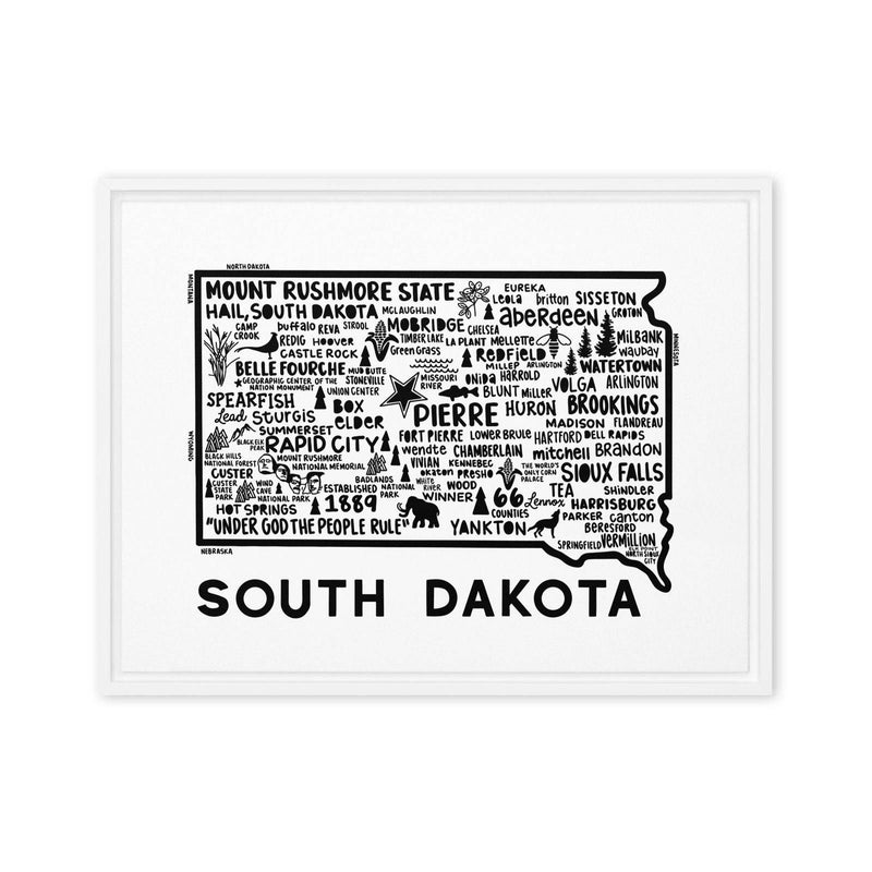 South Dakota Framed Canvas Print