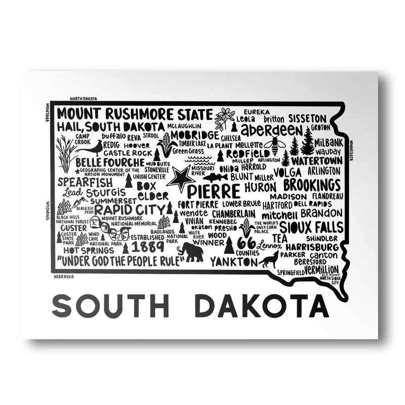 South Dakota Map Print | Katie Ford