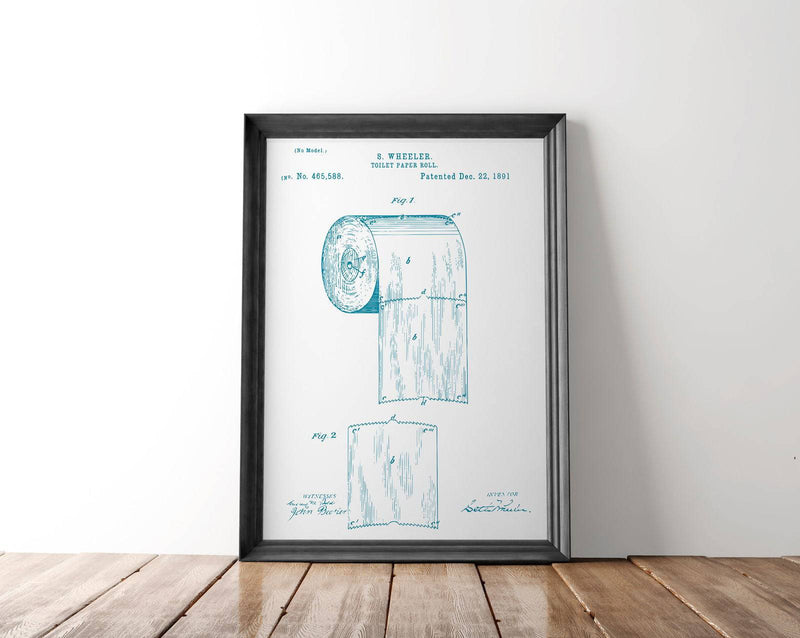 Toilet Paper Patent Poster | 1891 | Patent Print № 465,588