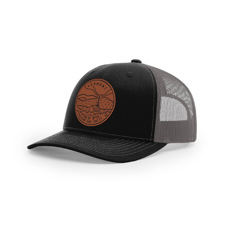 Vermont Hat | Leather Patch Hat | Trucker Hat