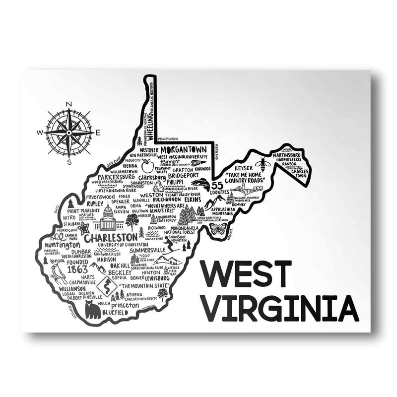 West Virginia Map Print | Katie Ford