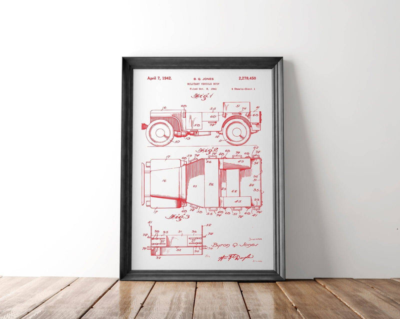 Willys MB Patent Poster | 1942 | Patent Print № 2,278,450