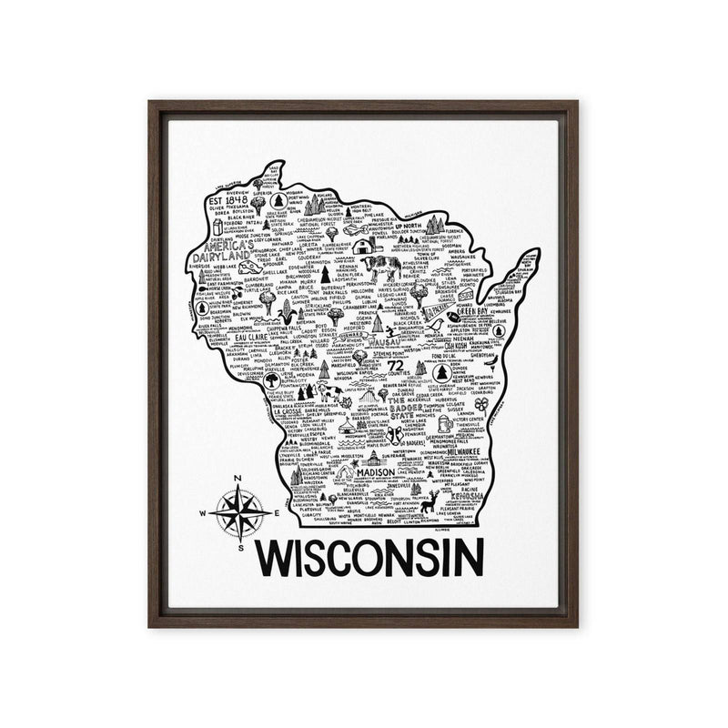 Wisconsin Framed Canvas Print