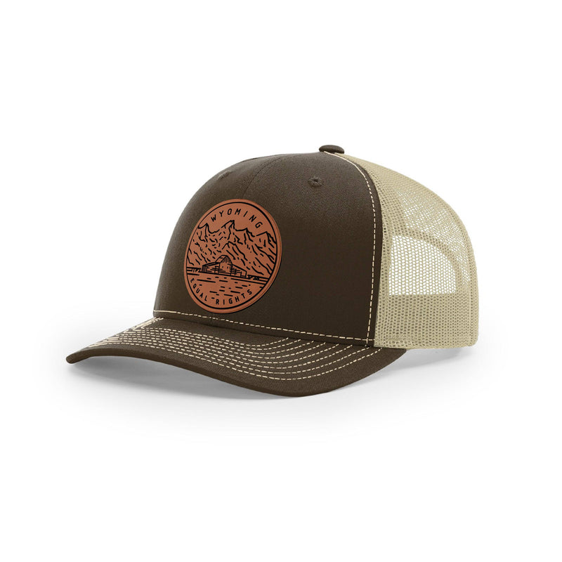 Wyoming Hat | Leather Patch Hat | Trucker Hat