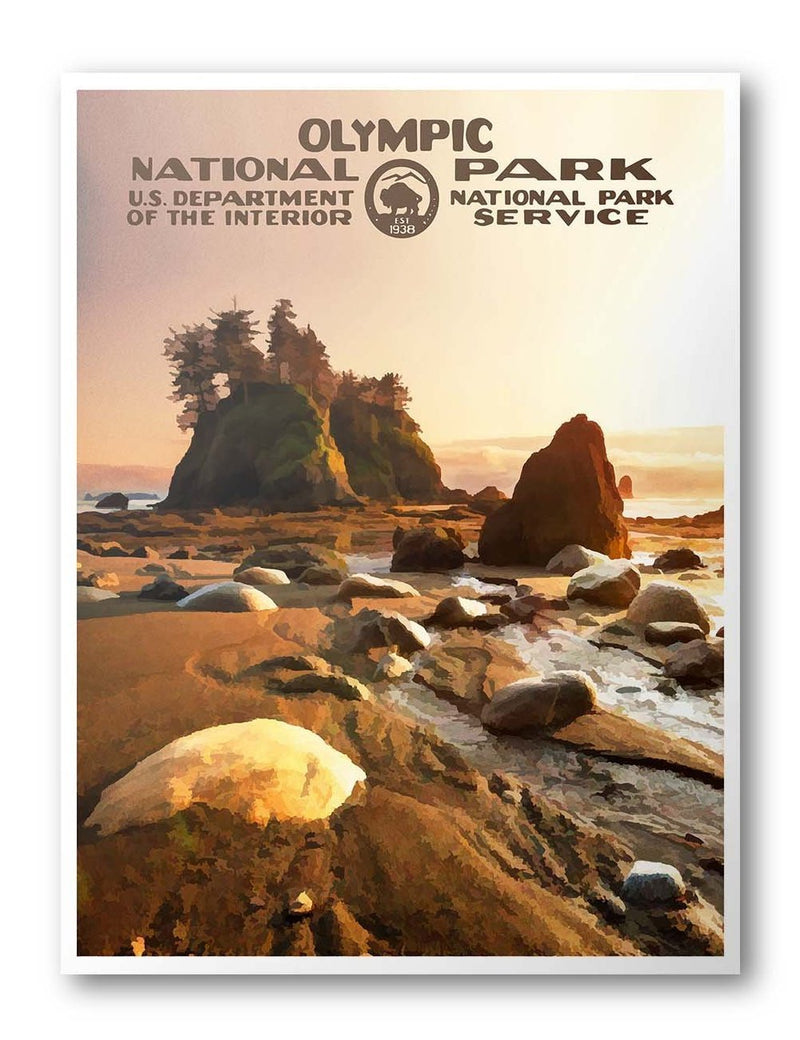 Olympic National Park Poster (Sunset) - Albion Mercantile Co.