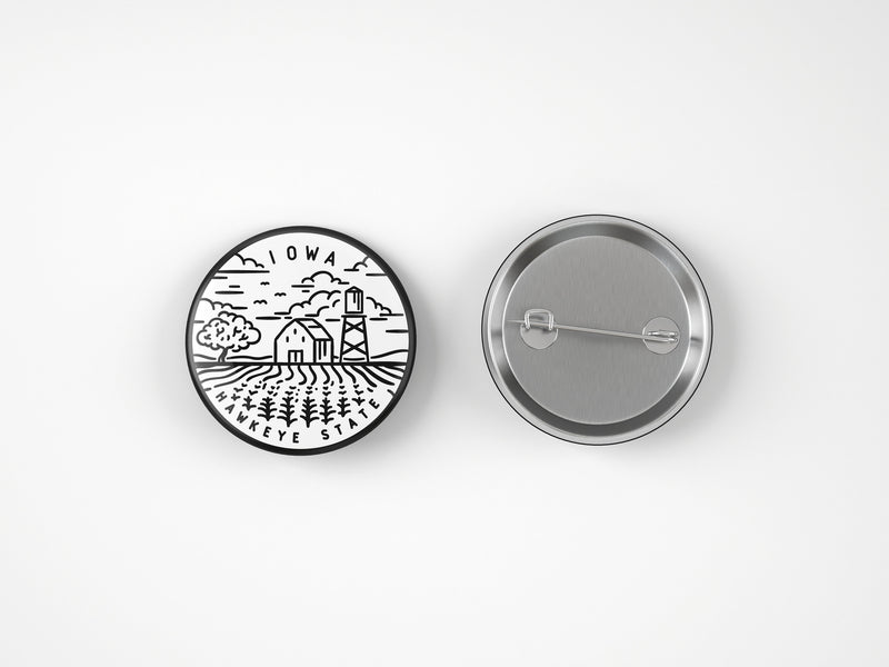 Iowa Button Pin