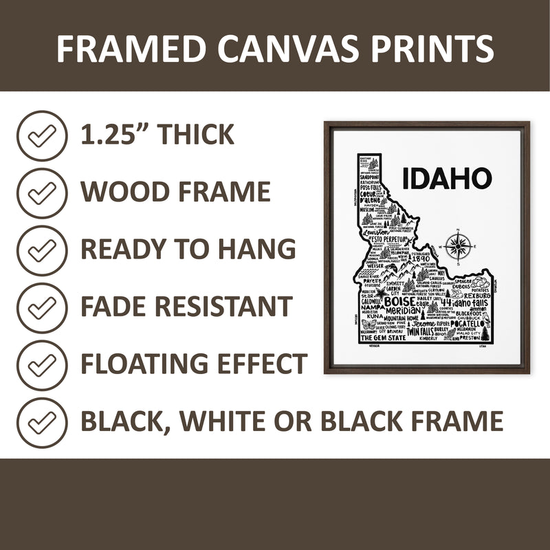South Dakota Framed Canvas Print