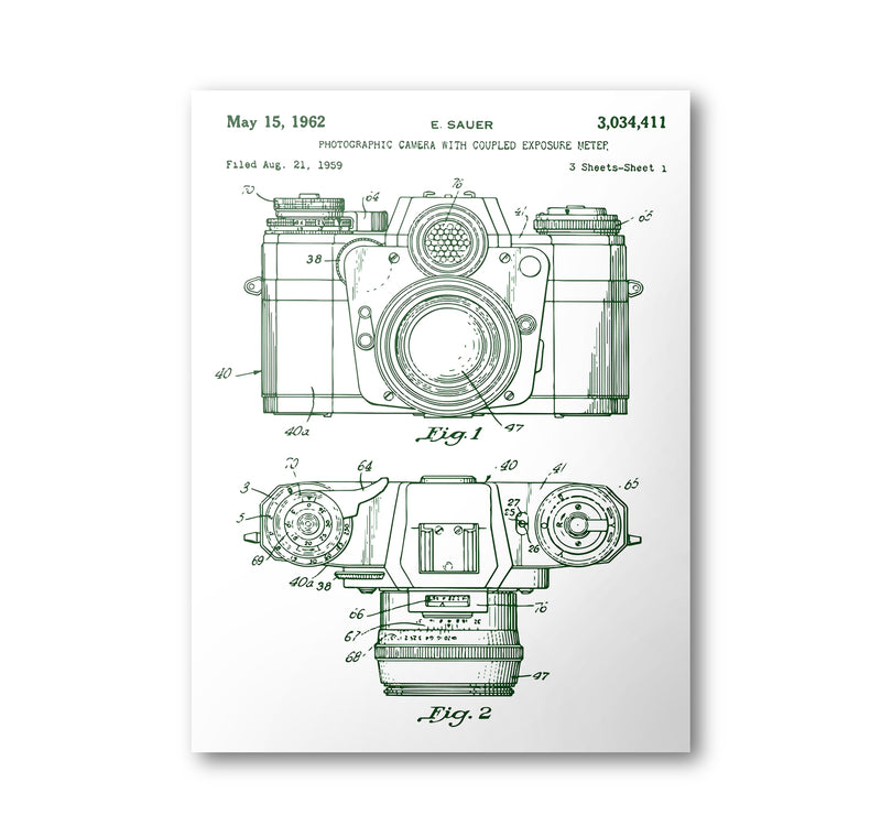Camera Patent Poster | 1962 | Patent Print № 3,034,411 - Albion Mercantile Co.