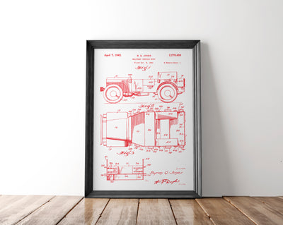 Willys MB Patent Poster | 1942 | Patent Print № 2,278,450 - Albion Mercantile Co.