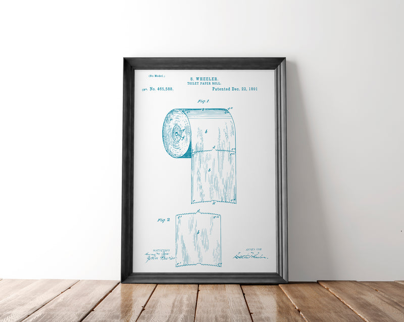 Toilet Paper Patent Poster | 1891 | Patent Print № 465,588 - Albion Mercantile Co.