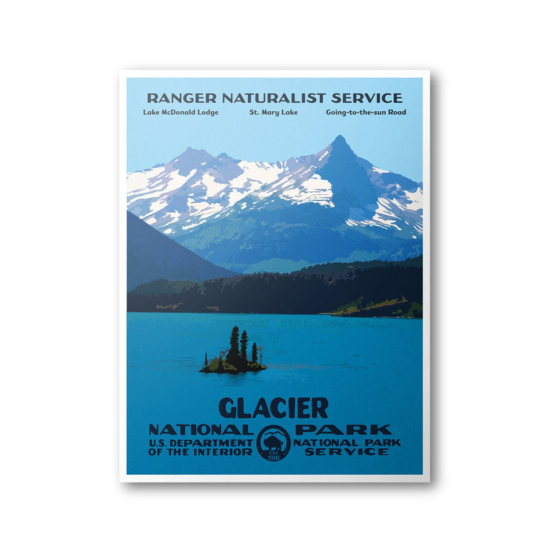 Glacier National Park Poster (St. Mary Lake) - Albion Mercantile Co.