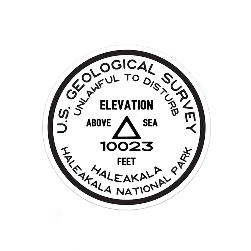 Haleakala National Park Sticker | Haleakala USGS Benchmark Sticker - Albion Mercantile Co.