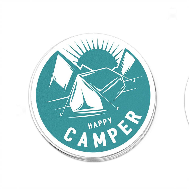Happy Camper Sticker | Camping Sticker | Laptop Sticker | Car Decal | Bumper Sticker | Multiple Sizes Available - Albion Mercantile Co.