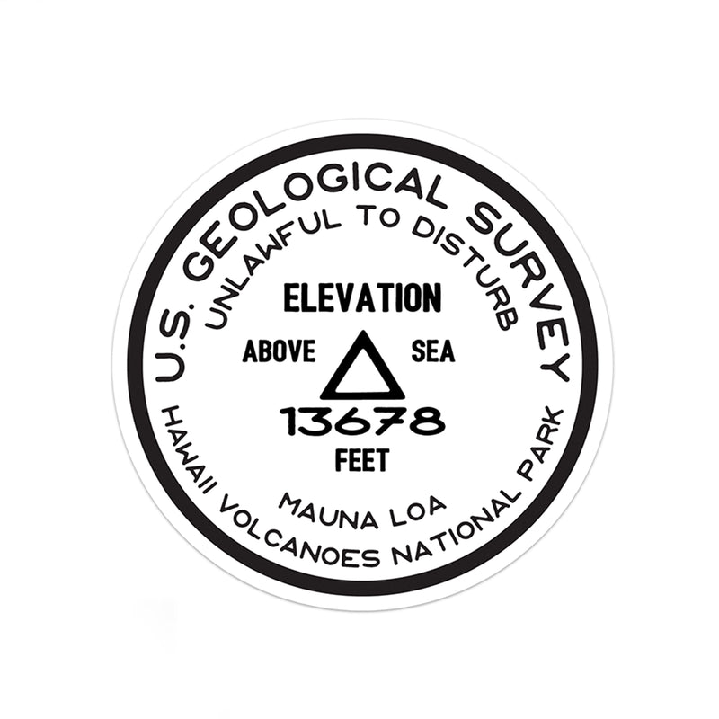 Hawaii Volcanoes National Park Sticker | Mauna Loa USGS Benchmark Sticker - Albion Mercantile Co.