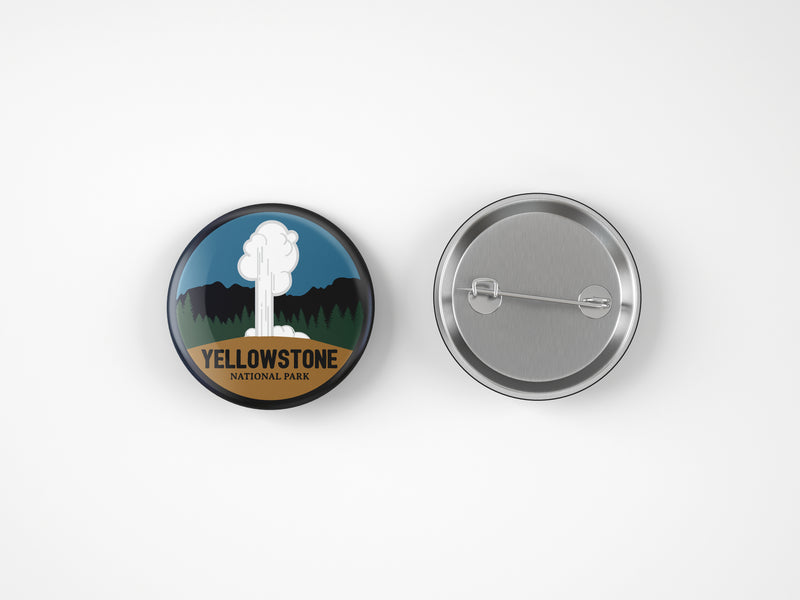 Yellowstone National Park Button Pin