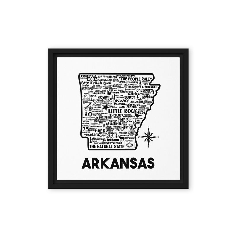 Arkansas Framed Canvas Print