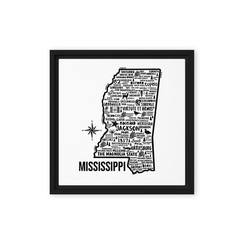 Mississippi Framed Canvas Print