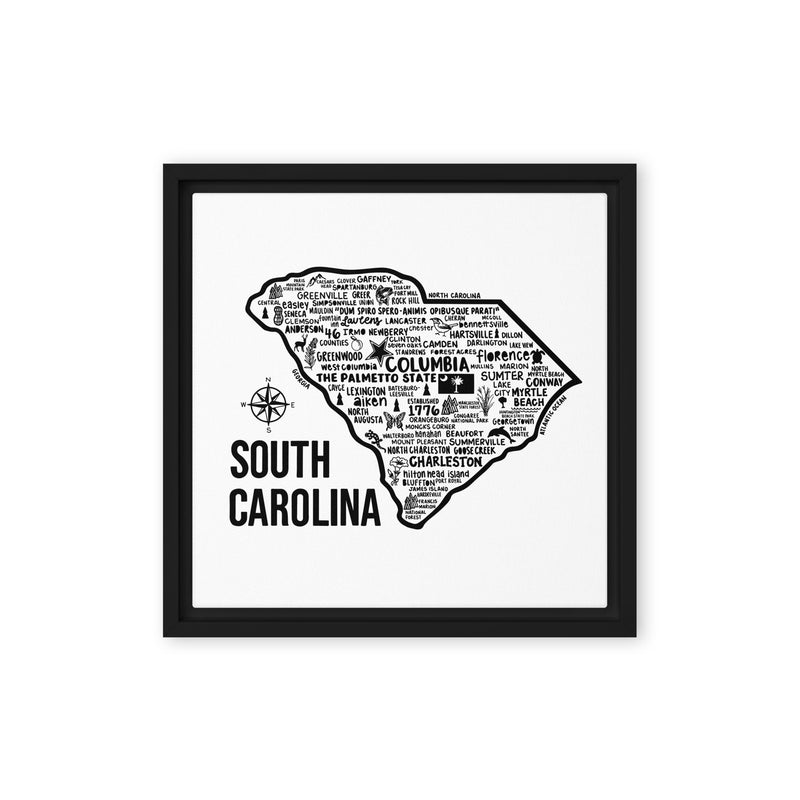 South Carolina Framed Canvas Print