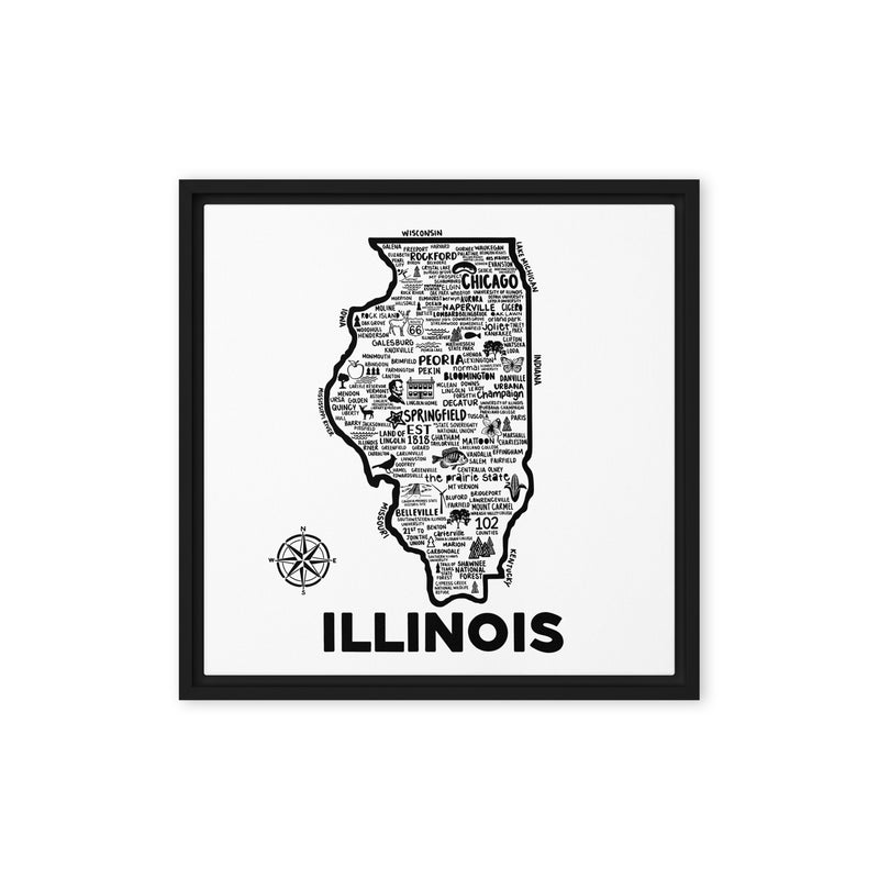 Illinois Framed Canvas Print