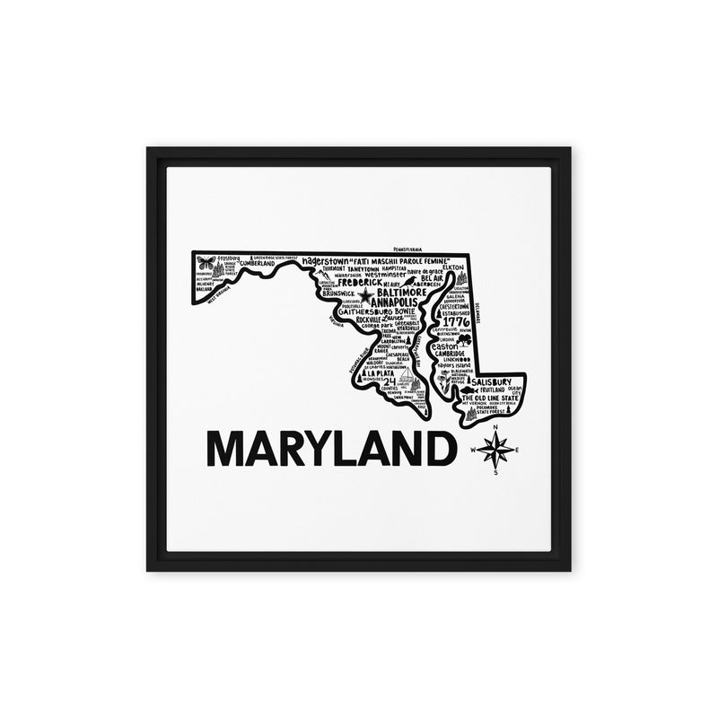 Maryland Framed Canvas Print