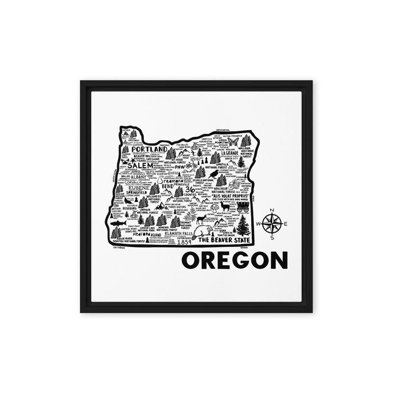 Oregon Framed Canvas Print