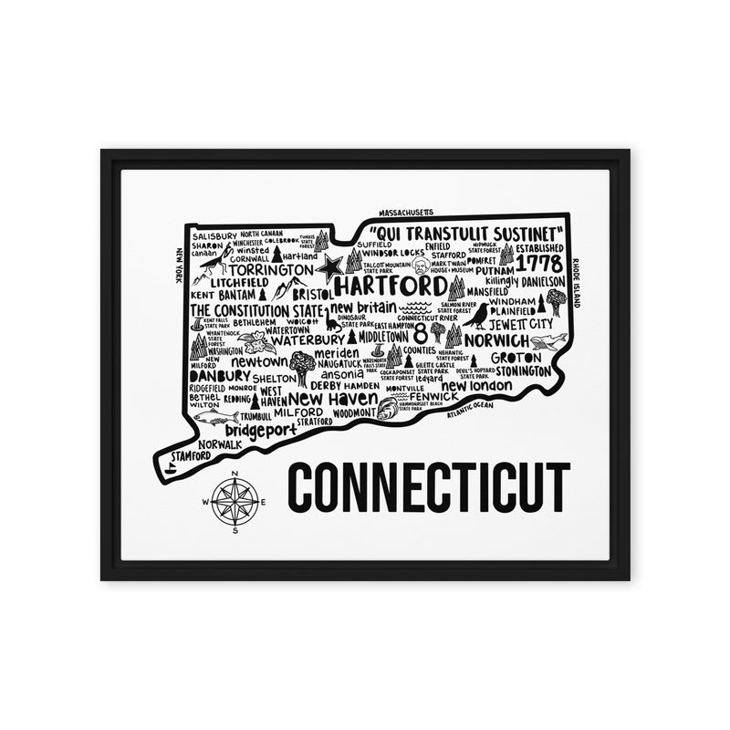 Connecticut Framed Canvas Print