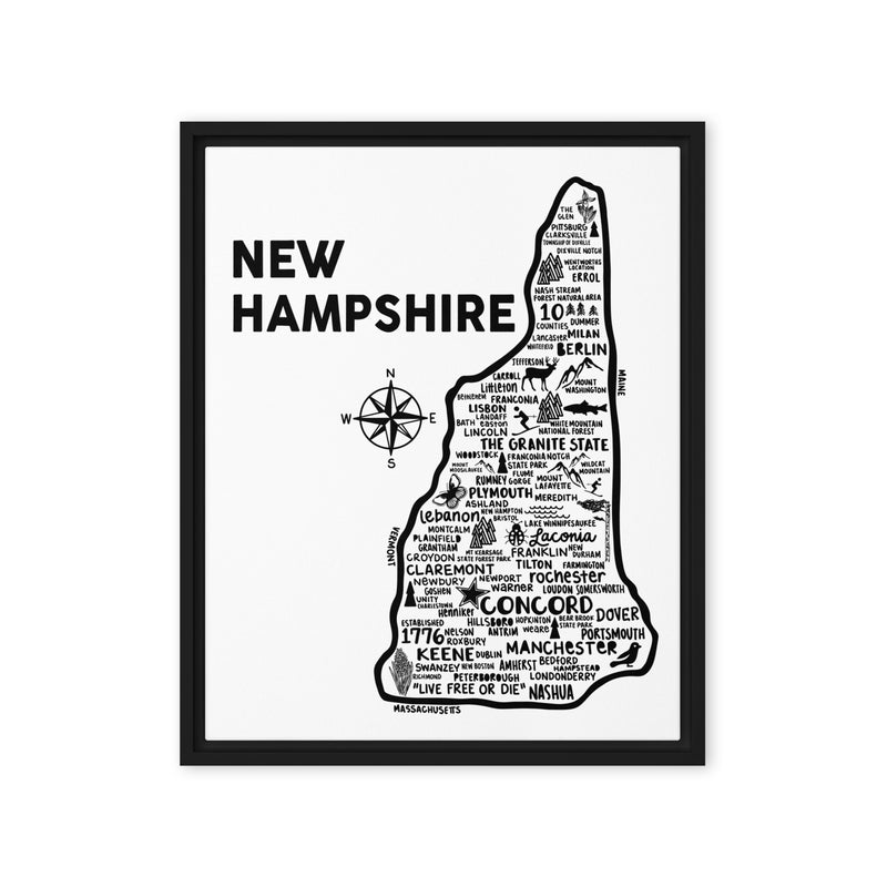 New Hampshire Framed Canvas Print