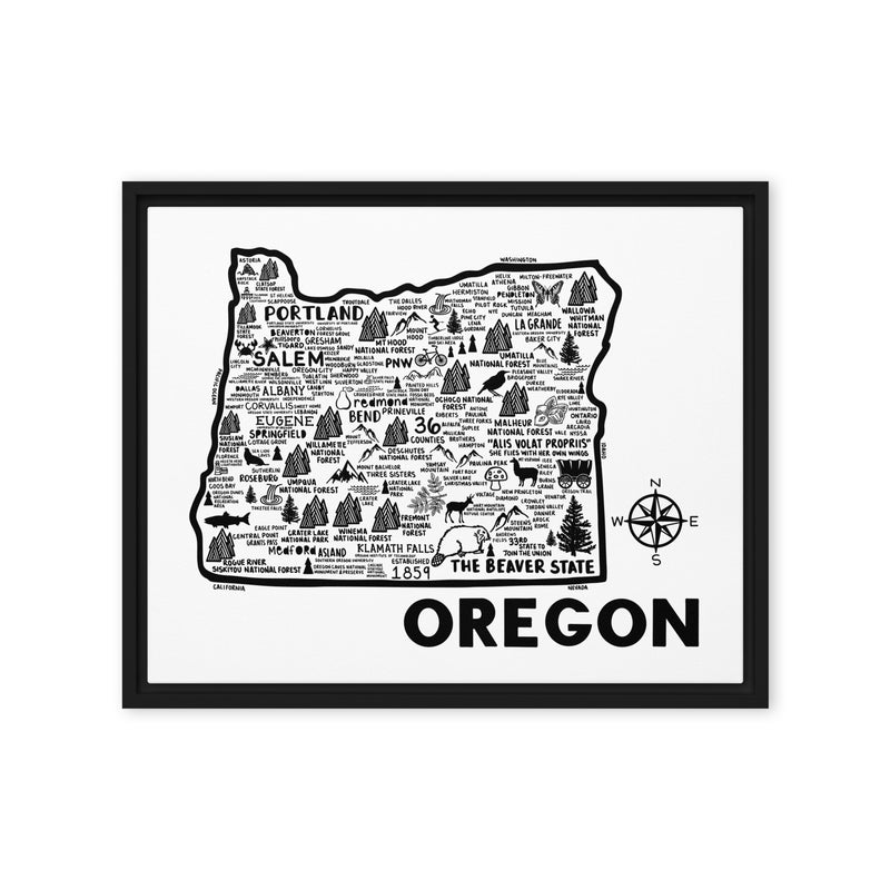 Oregon Framed Canvas Print