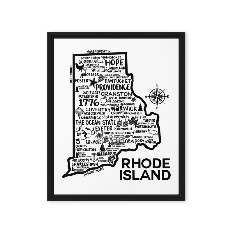 Rhode Island Framed Canvas Print