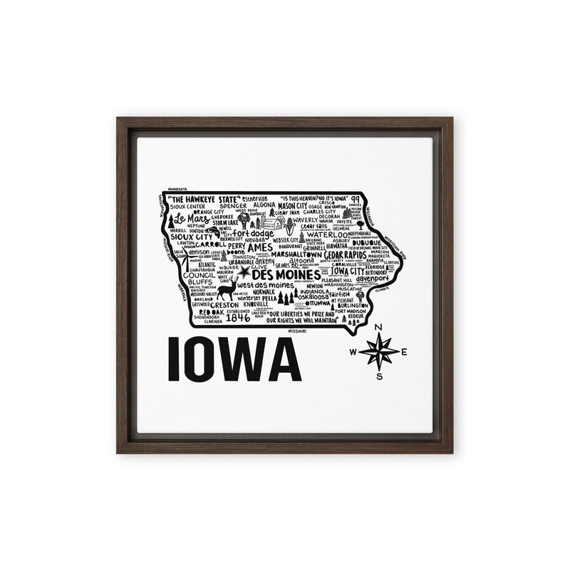 Iowa Framed Canvas Print