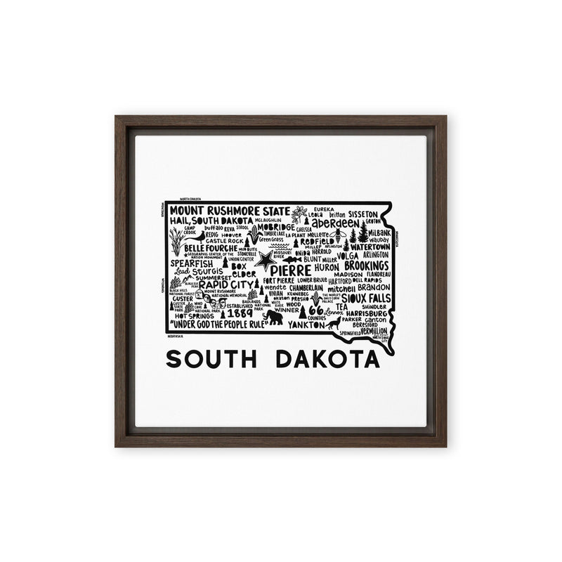 South Dakota Framed Canvas Print