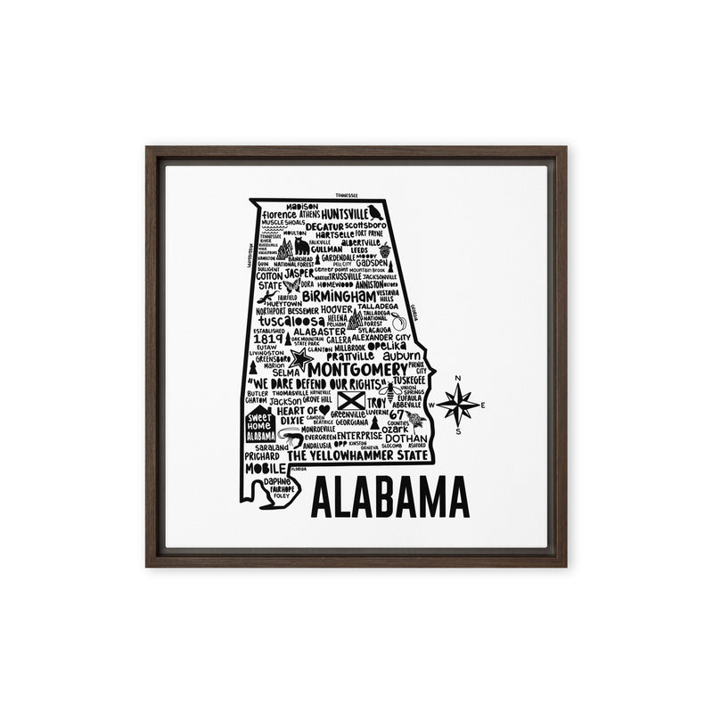 Alabama Framed Canvas Print