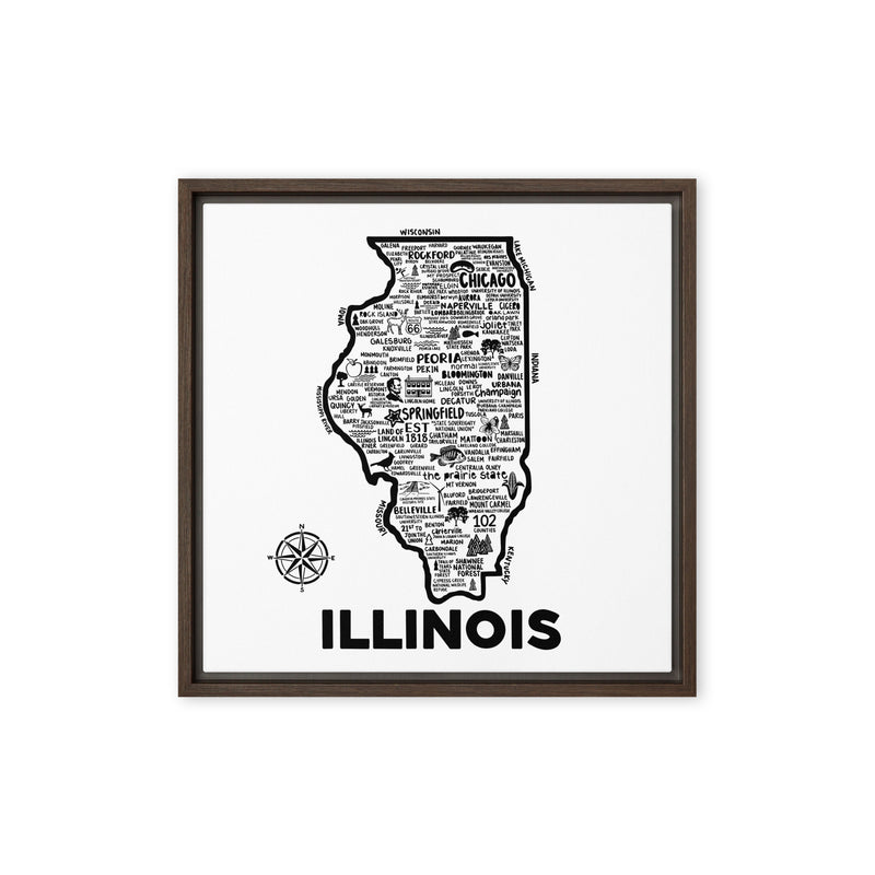 Illinois Framed Canvas Print