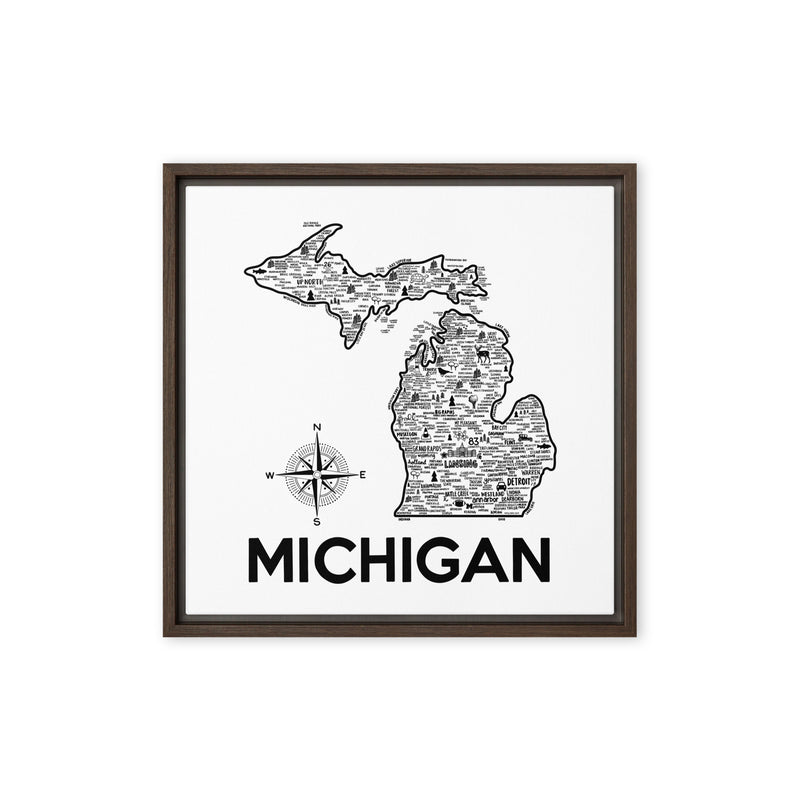 Michigan Framed Canvas Print