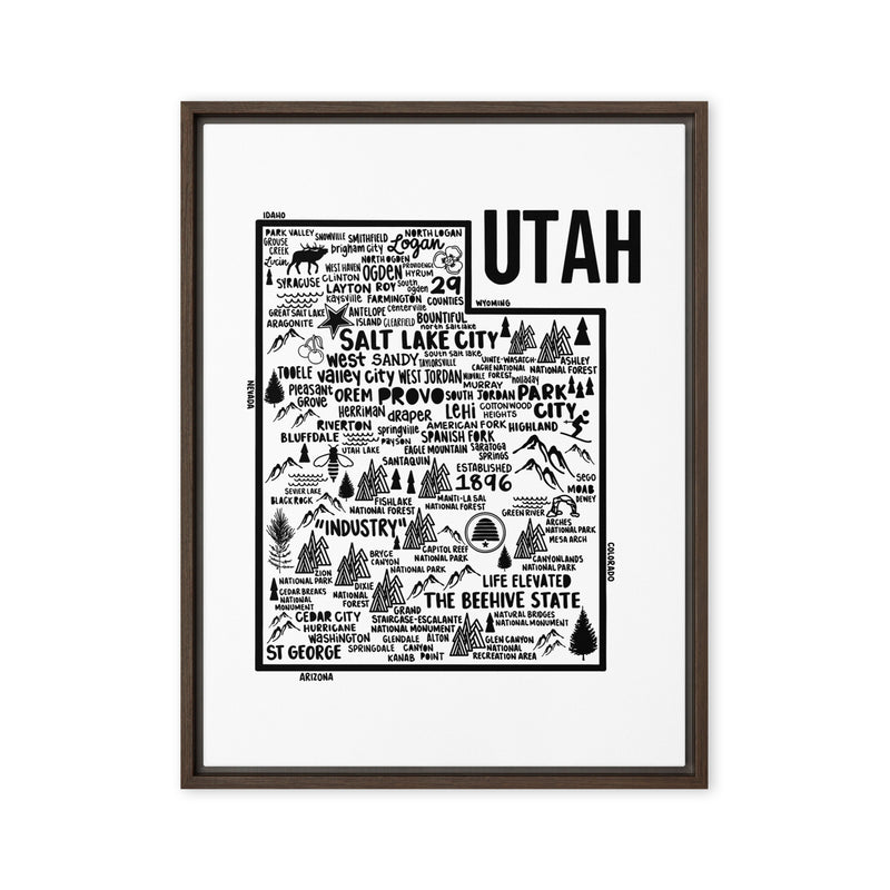 Utah Framed Canvas Print