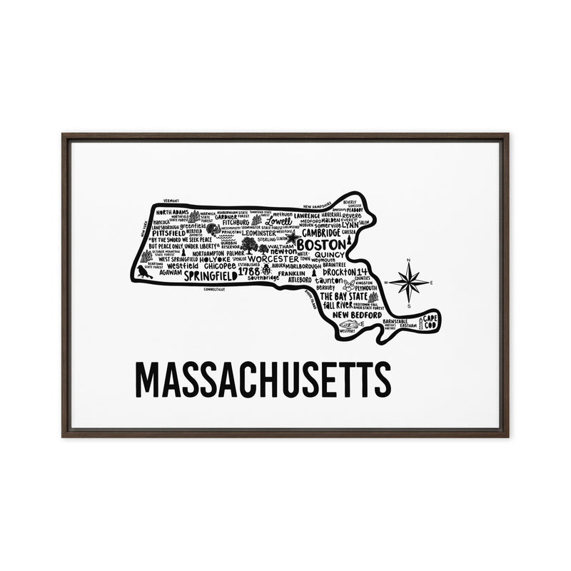 Massachusetts Framed Canvas Print