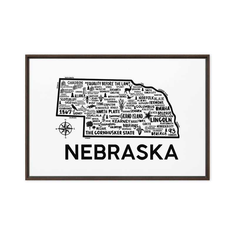 Nebraska Framed Canvas Print