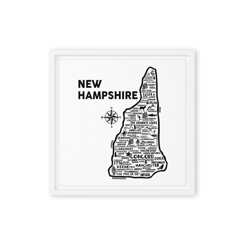 New Hampshire Framed Canvas Print