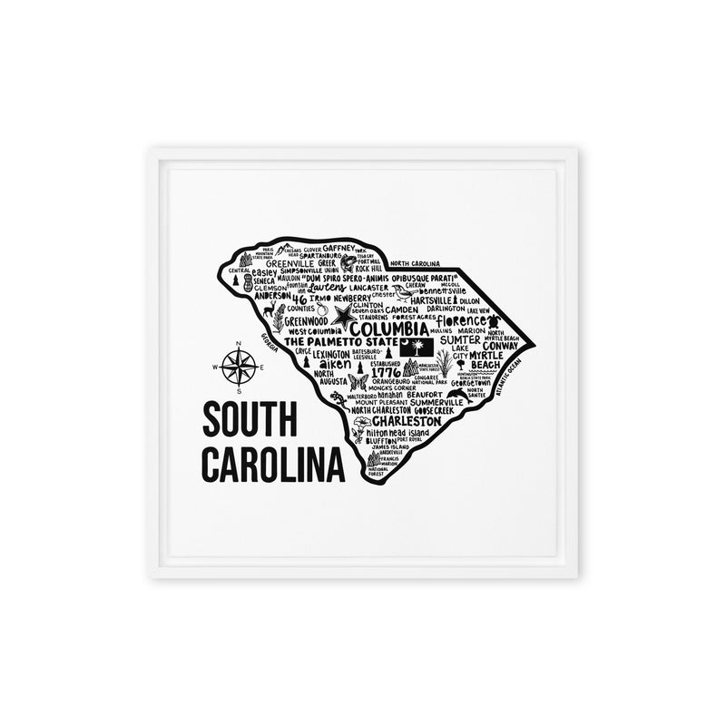South Carolina Framed Canvas Print