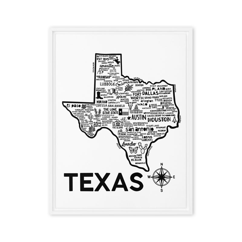 Texas Framed Canvas Print