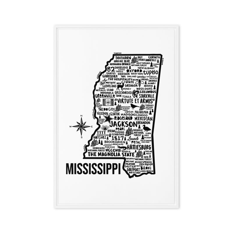 Mississippi Framed Canvas Print